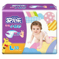 【京东超市】安儿乐（Anerle）薄薄小轻芯 婴儿纸尿裤 大号L33片