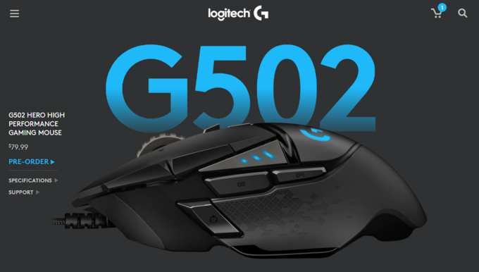 logitech罗技低调更新g502游戏鼠标搭载hero16k传感器