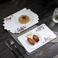 潮州陶瓷平板烘焙餐具寿司盘子中式冷菜蛋糕长方平盘日式摆盘西餐