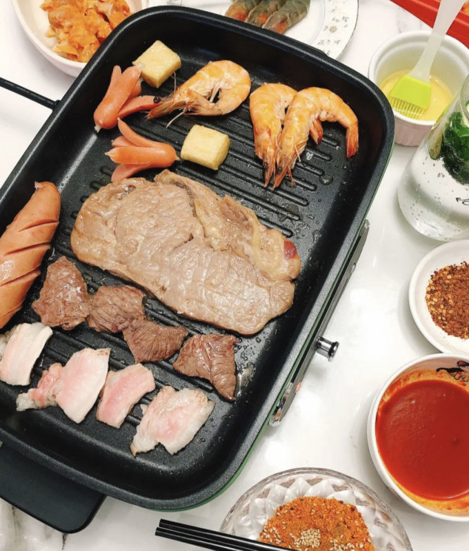 电热烧烤炉 晒物详情 morphy richards 摩飞 mr9088 多功能料理锅