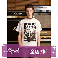 MRGS朋克摇滚趣味字母图案印花短袖tee男夏季纯棉圆领体恤T恤
