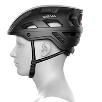 SENA塞纳M1EVO智能骑行自行车头盔内置蓝牙MESH功能多人对讲山地车半盔白色L