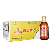青岛啤酒（TsingTao）金质小棕金11度296ml*24瓶整箱装麦香浓郁酒味醇厚