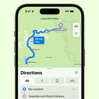 iOS 17 蘋果地圖，可提前建議用戶在手機信號較差的地區下載離線導航