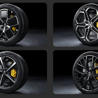 小米SU7的四款轮毂轮胎组合