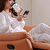 左右沙發 DZY6010：暮光橙皮感科技布單人沙發單椅，時尚與舒適的完美結合