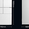 松下453升58CM超薄嵌入式雙系統雙循環多門冰箱一級能效變頻風冷自動制冰網紅大白NR-EW45TGA-W