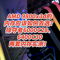 AMD9800x3d的内存如何选？掠夺者6000C28、6400C30两套内存实测！