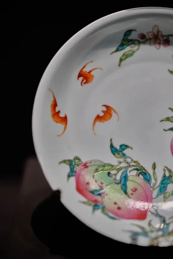 清雍正粉彩过枝福寿纹盘_餐具_什么值得买