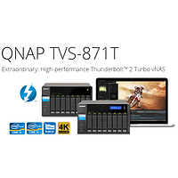 双10Gbps网卡+Thunderbolt 2接口：QNAP 威联通 发布 TVS-871T NAS