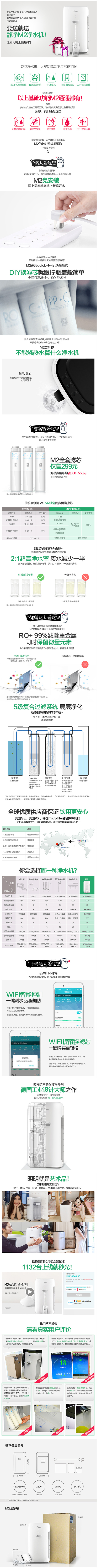美的 M2免安装 RO反渗透 智能净水机