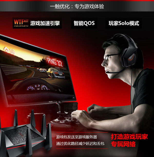 华硕 RT-AC5300 三频八天线智能无线路由