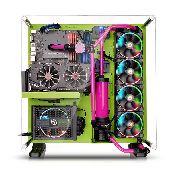 全景开窗：Thermaltake 曜越 推出 璀璨绿特别版 TT Core P5壁挂式机箱