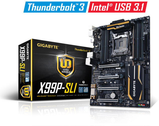 X99首上Thunderbolt 3.0：GIGABYTE 技嘉 发布 X99P-SLI 主板