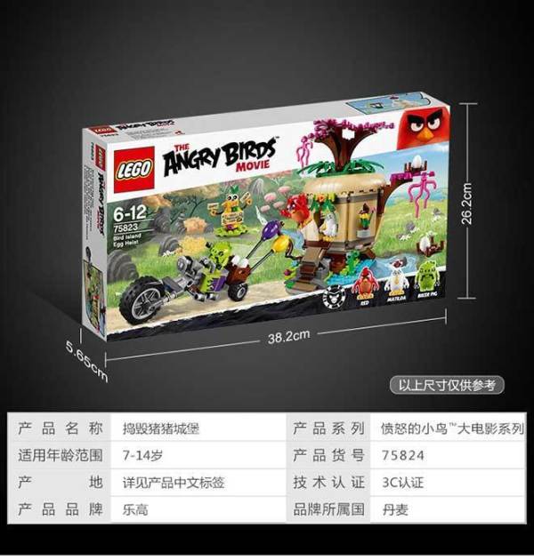 【抢先首发众测】LEGO 乐高 Angry Birds系列 捣毁猪猪城堡