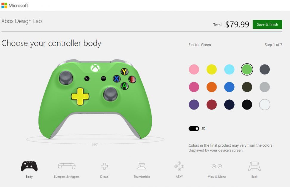 不仅仅有最佳手感:Microsoft 微软 Xbox One S 蓝牙手柄支持定制服务