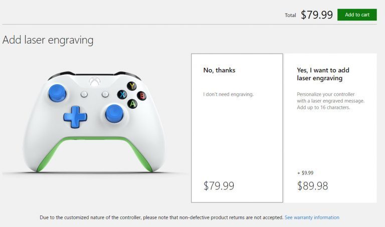 不仅仅有最佳手感:Microsoft 微软 Xbox One S 蓝牙手柄支持定制服务