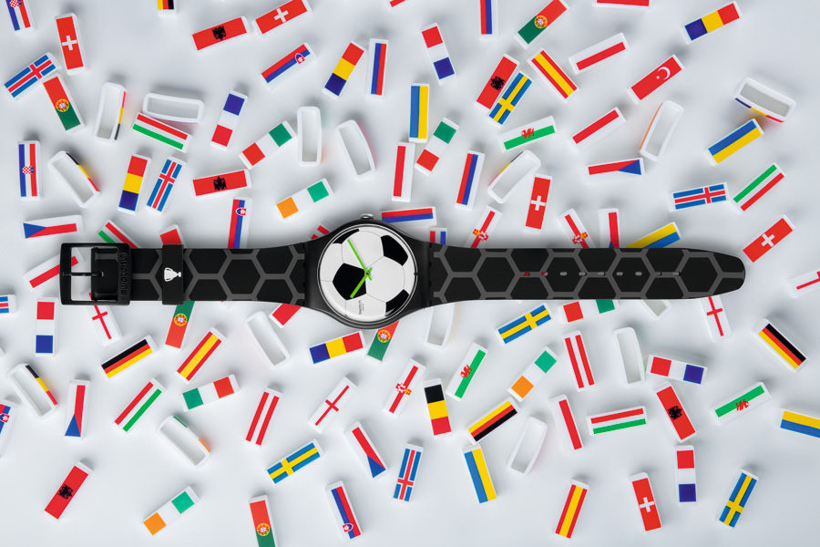把足球戴在手上：swatch 斯沃琪 推出 Footballissime 2016欧洲杯特别款腕表