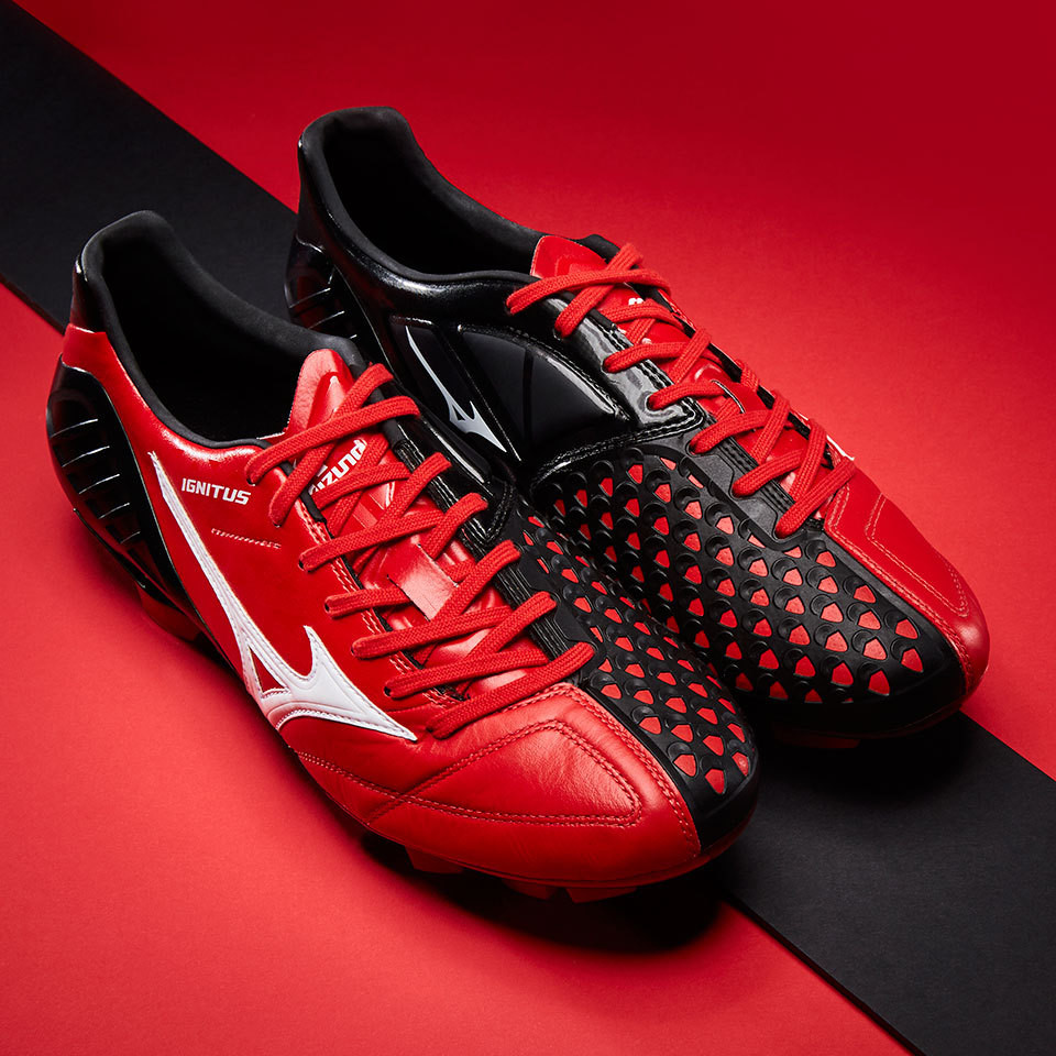 Forza Milan：Mizuno 美津浓 推出 米兰配色 Wave Ignitus 4 KL 足球鞋