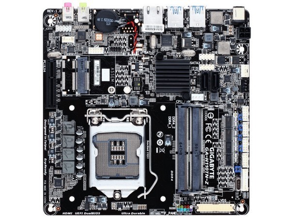 外接DC电源接口：GIGABYTE 技嘉 推出 GA-H110TN-Z主板