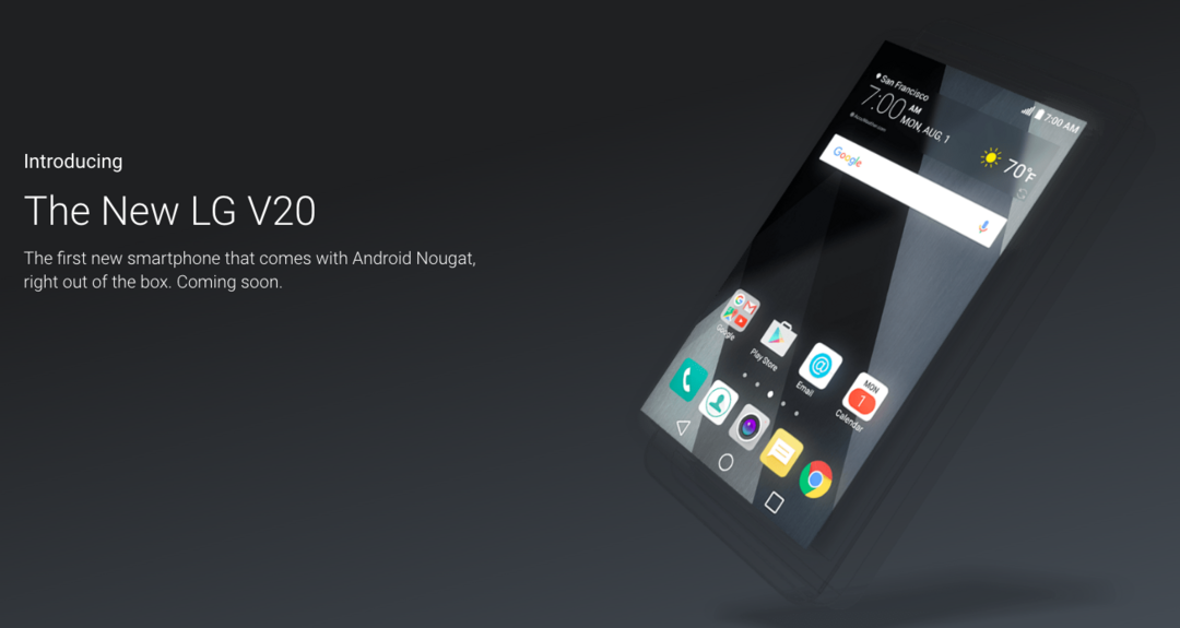LG V20成为首发机型：Android 7.0 “Nougat” 已经正式发布