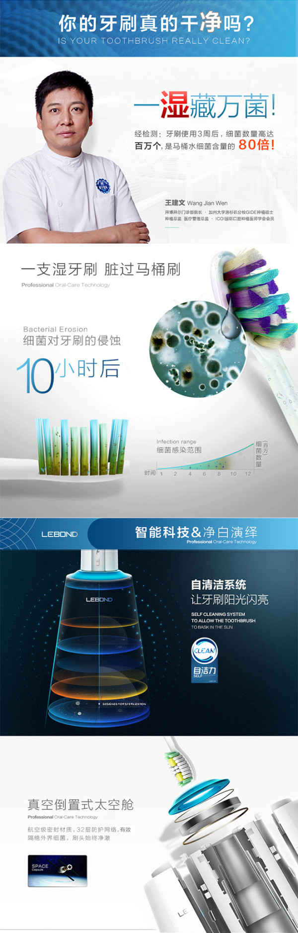 【抢先首发】Lebond/力博得 I5 自清洁 智能声波牙刷