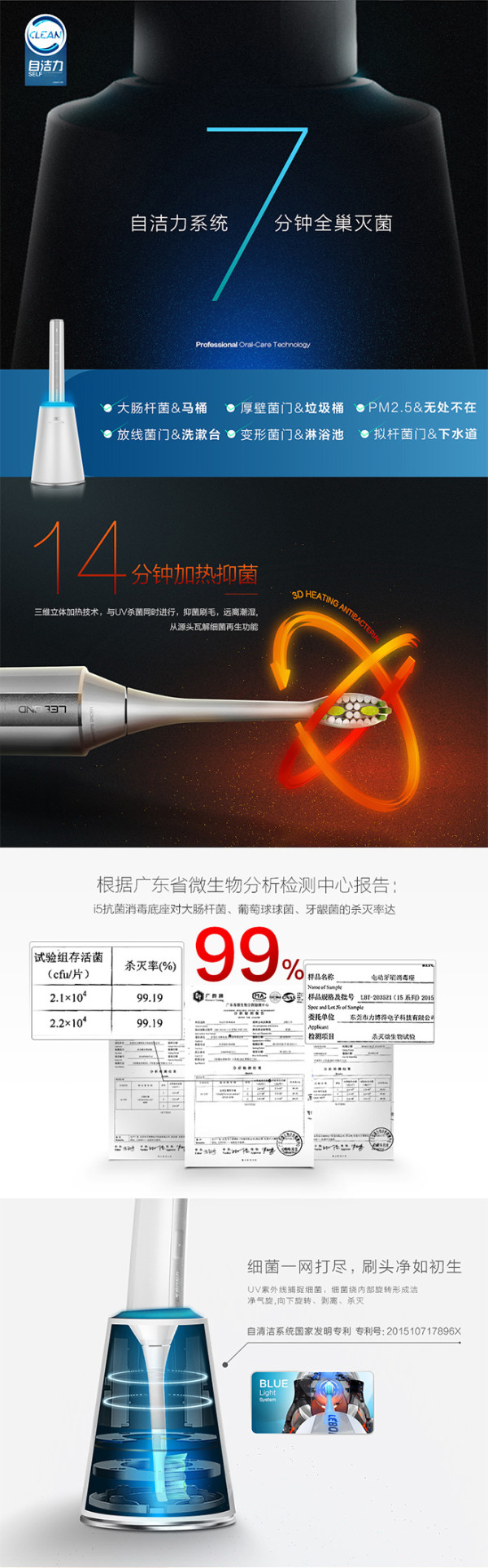 【抢先首发】Lebond/力博得 I5 自清洁 智能声波牙刷