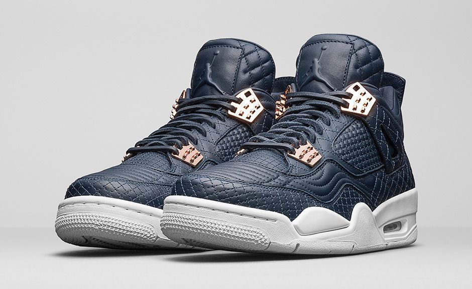 尽显奢华：AIR JORDAN 4 Retro Premium “Navy/White” 篮球鞋 将于明日正式发售