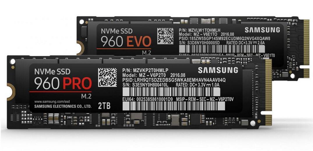 巩固霸主地位:SAMSUNG 三星 推出 960 PRO和960 EVO系列M.2 固态硬盘
