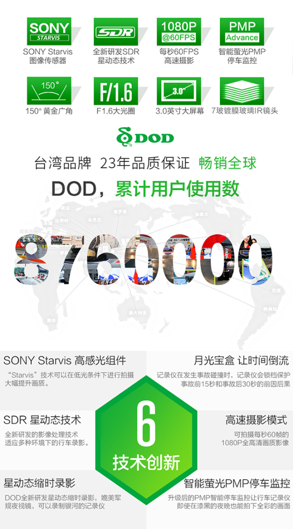 【抢先首发】DOD 行车记录仪 LS400W Plus Stars