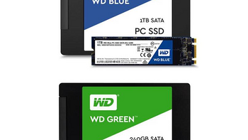 蓝绿齐发：WD 西部数据 发布 WD Blue 和 WD Green系列 固态硬盘
