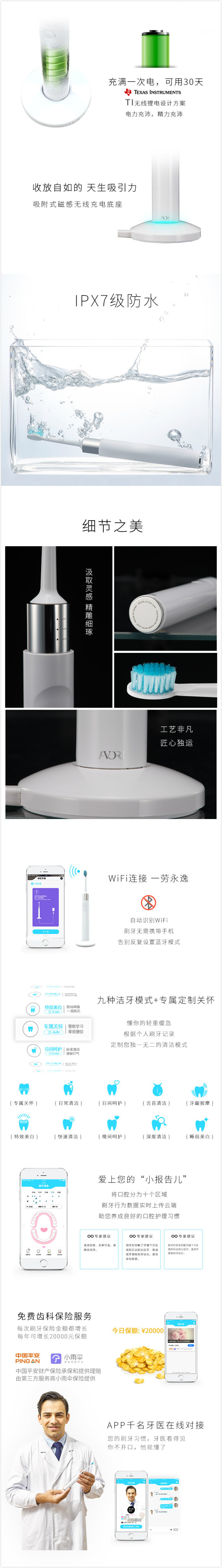 【抢先首发】清华希澈 AVORI ONE 智能声波 电动牙刷