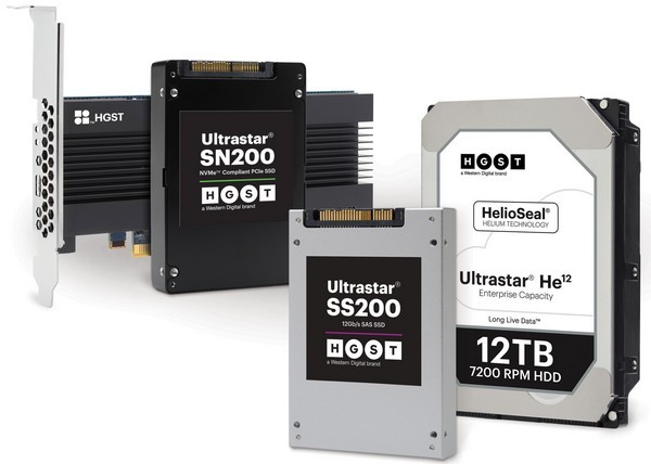 企业级大更新：WD 西部数据 推出 HGST Ultrastar HE12机械硬盘 和 Ultrastar SS200/SN200固态硬盘