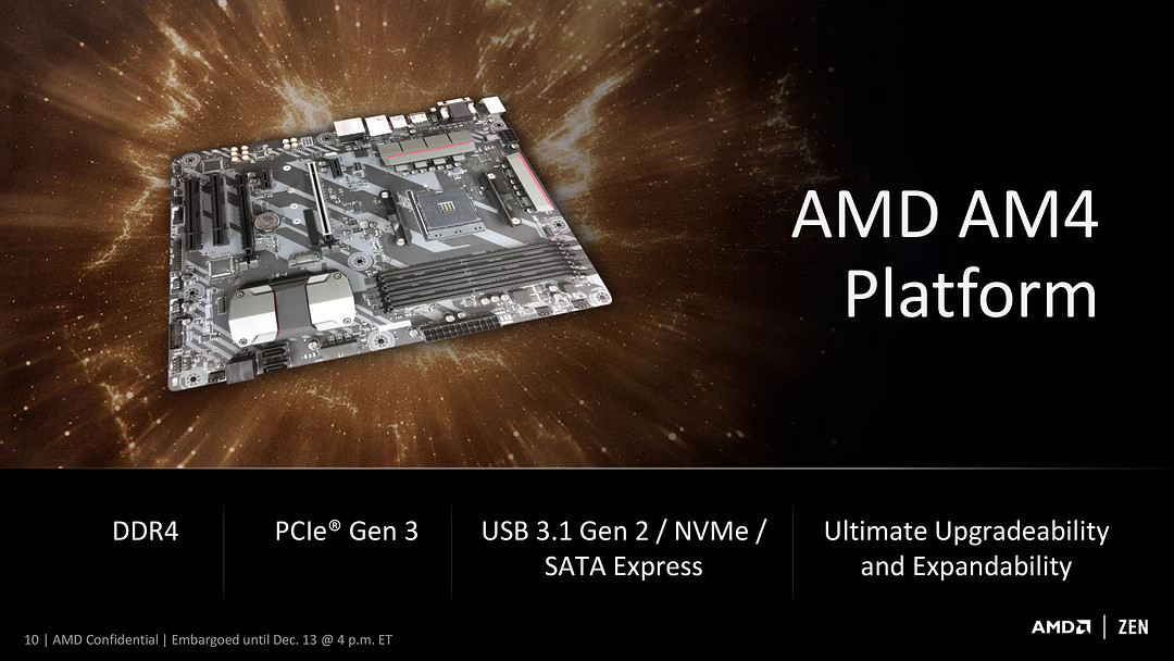 8核16线程力压i7-6900K：AMD ZEN架构“Ryzen”系列首款CPU规格公布