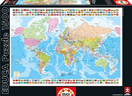 EDUCA 1500片世界地图拼图，Schmidt 施密特拼图垫评测