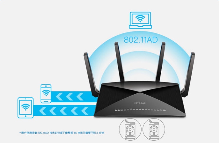 万兆端口与802.11ad加持：NETGEAR 美国网件 发布 NIGHTHAWK 夜鹰 X10（R9000） AD7200 无线路由器