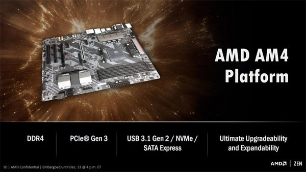 RYZEN全系可超频：AMD 公布 X370、B350、A320芯片组规格