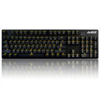黑爵（Ajazz）机械战警 合金版幻彩机械游戏键盘 黑色黑轴