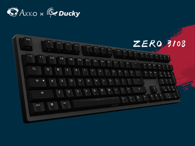 全新配色+ABS二色成型键帽：Akko X Ducky 发布 ZERO 3108 金砂黑 机械键盘