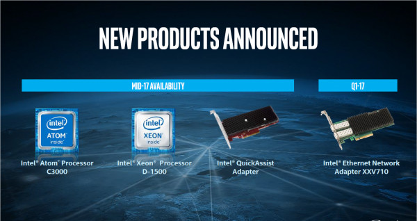 16核心低功耗：intel 英特尔 推出 ATOM C3000系列 和 XEON D-1500 处理器