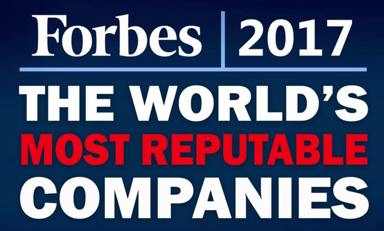 这家企业蝉联榜首：Forbes 福布斯 发布 2017年“全球最具声望的100家公司” 榜单