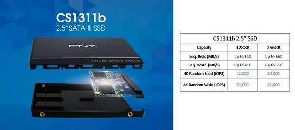 入门级SATA3 SSD：PNY 必恩威 推出 CS1311b系列 固态硬盘