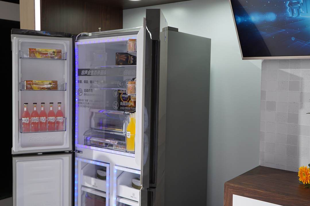 食物可视化识别：Hisense 海信 发布 智能5.0 对十字开门冰箱
