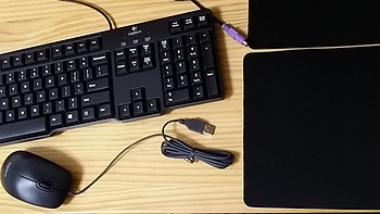 罗技K100键盘、M90鼠标、纯黑鼠标垫到手