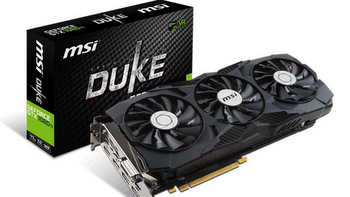 暗黑TriFrozr 3X三风扇：msi 微星 推出 GTX 1080 Ti DUKE 闇黑龙爵 非公版显卡