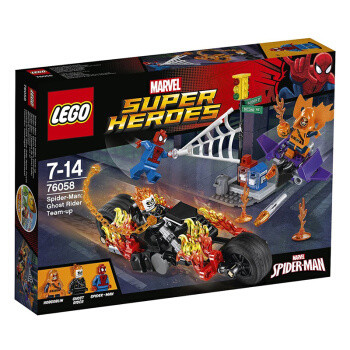 乐高超英系列小套装LEGO76058：恶灵骑士蜘蛛侠大战不知什么鬼