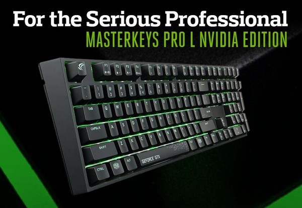 专为N饭定制：COOLER MASTER 酷冷至尊 推出 MASTERKEYS PRO L NVIDIA EDITION 定制版机械键盘