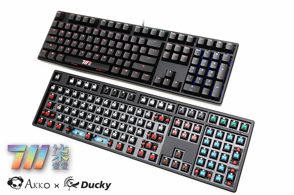 集合Cherry MX十一种轴体：Akko 艾酷 正式发布 Ducky One 711七灯十一轴限量版 机械键盘