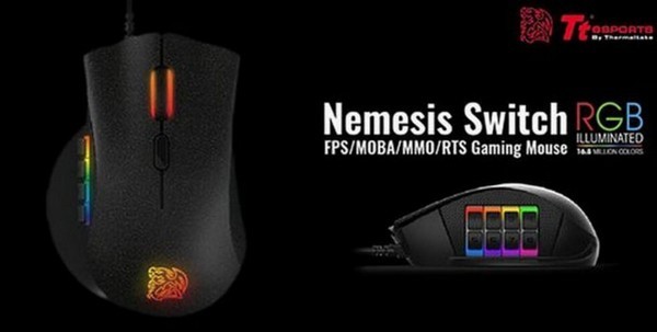 “密码锁设计”：Tt esports 斗龙 发布 Nemesis Switch“复仇女神”MMO/MOBA游戏鼠标