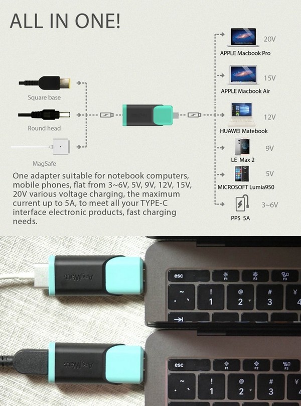 MagSafe转接USB-C：AnyWatt 转接头 登陆 Kickstarter众筹